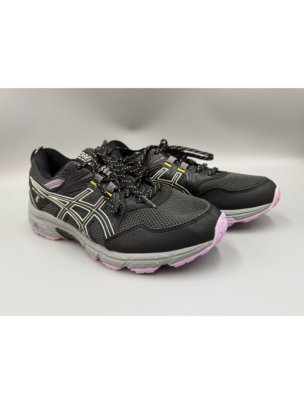 Women’s ASICS GEL-Venture 8 Trail Running Shoes, Black / Ivory, Size 8.5 Wide